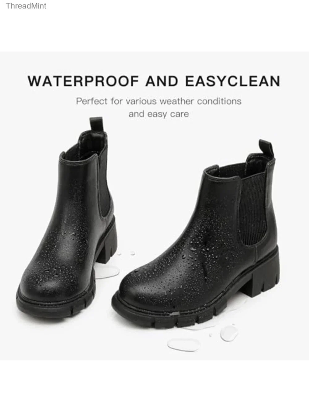 Girls Chelsea Ankle Boots - PU Leather Slip-On Fall Winter Shoes